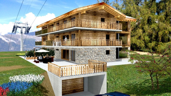 Резиденция с новым апартаментами в Альпах