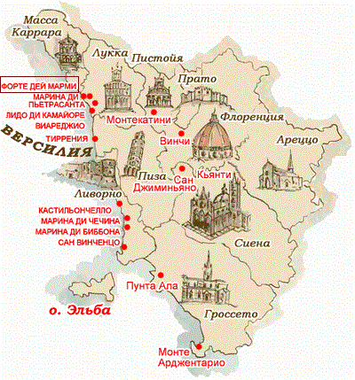 Карта Форте-дей-Марми
